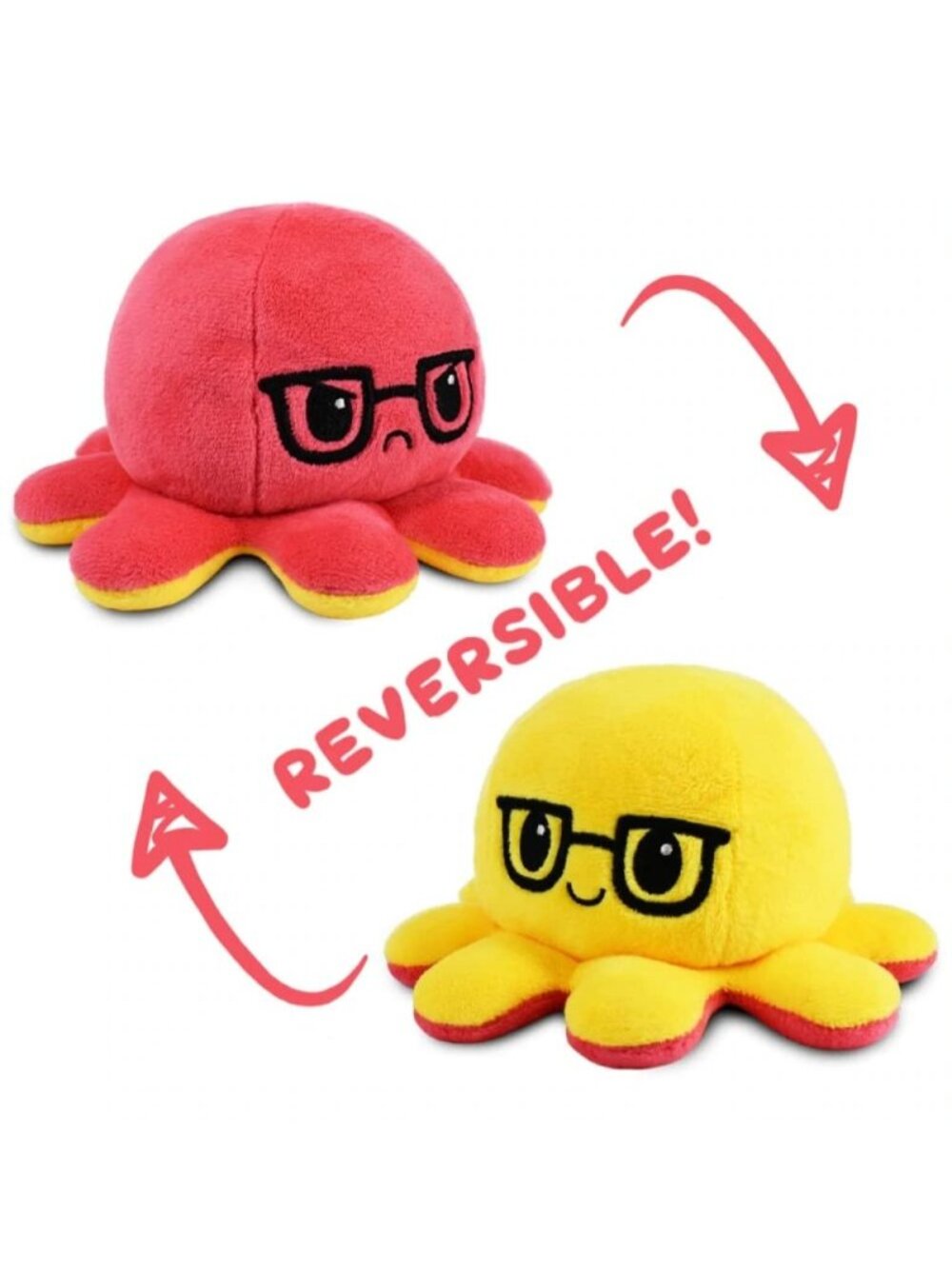 plush teeturtle 2021 reversible nerdy octopus with glasses (W6675)